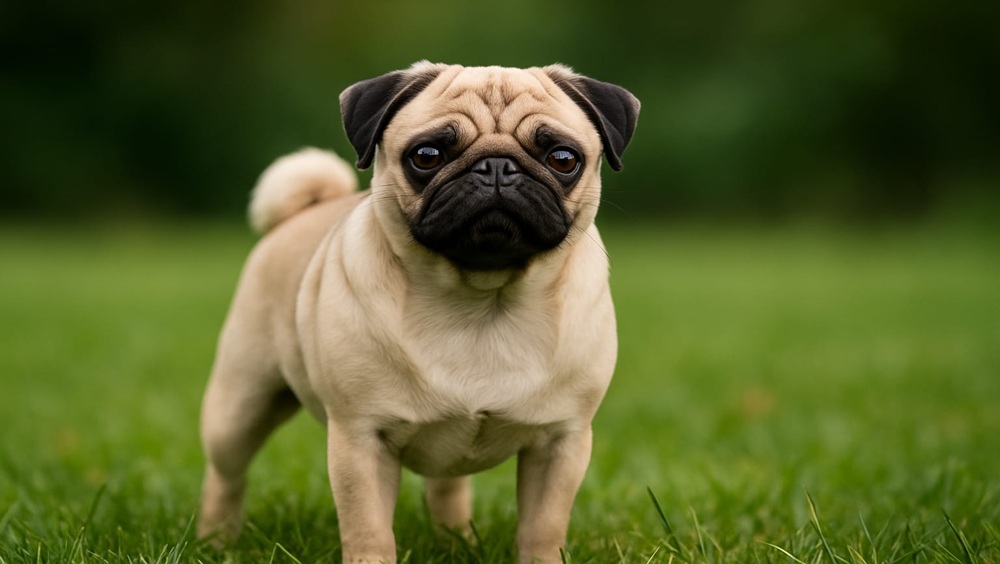 Mops im Freien