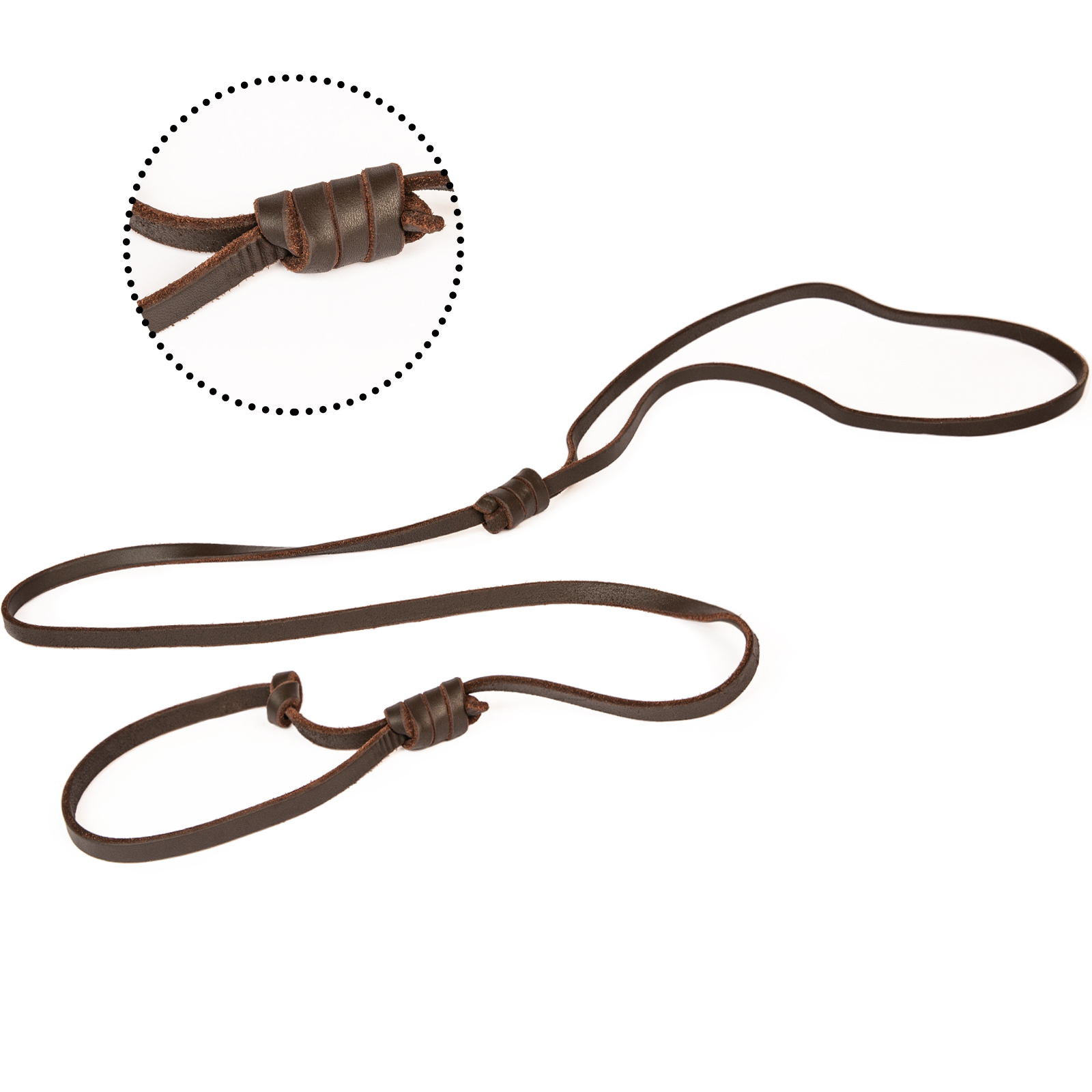 Fettlederleine - Lautlose Jagdleine ohne Beschläge Braun 2,80 m x 8 mm