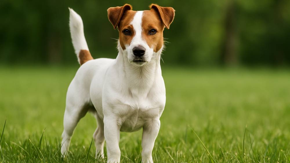 Jack Russell Terrier aufmerksam im Freien