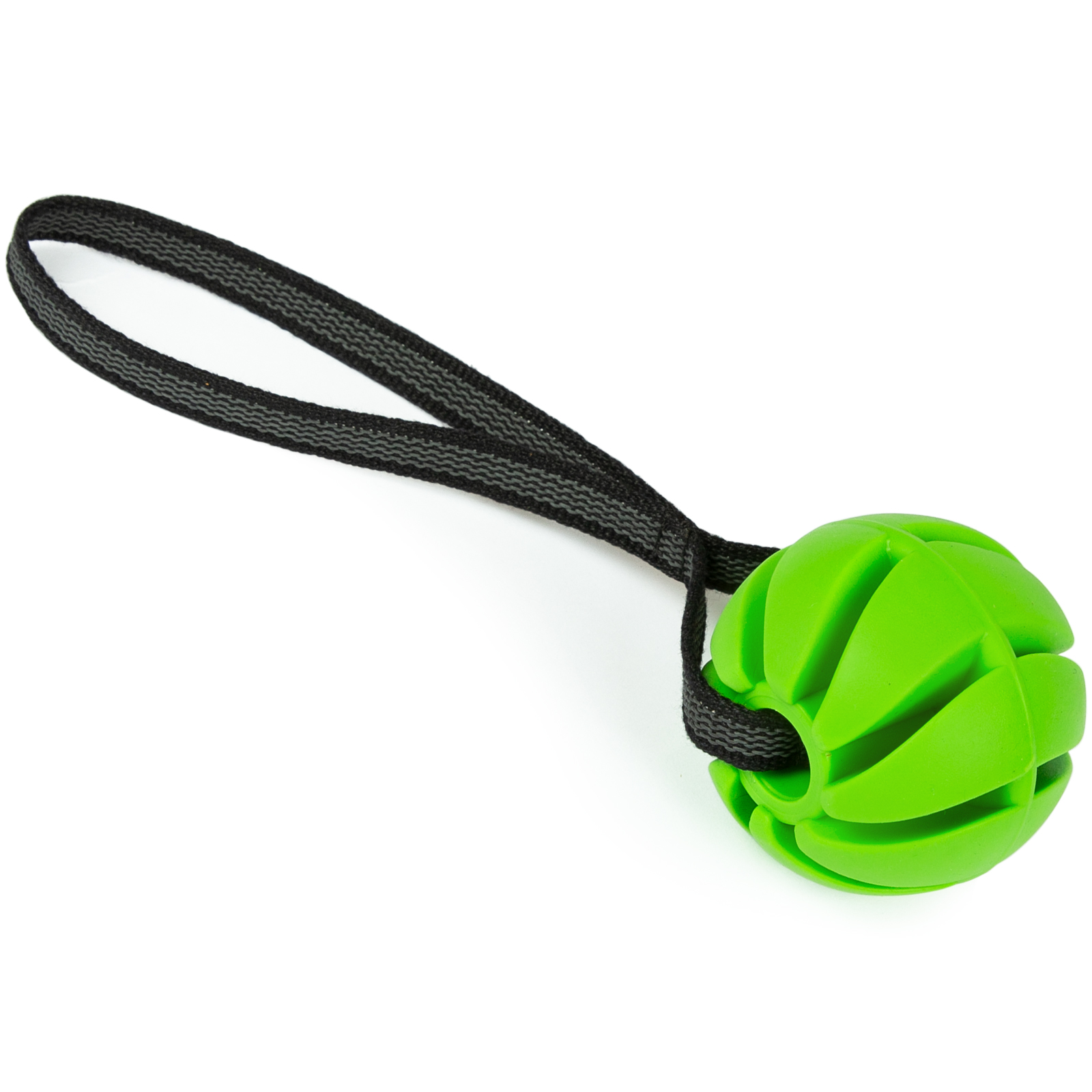 CopcoPet - Hundeballspirale mit gummierter Handschlaufe Gr.: 6 cm Ø Grün
