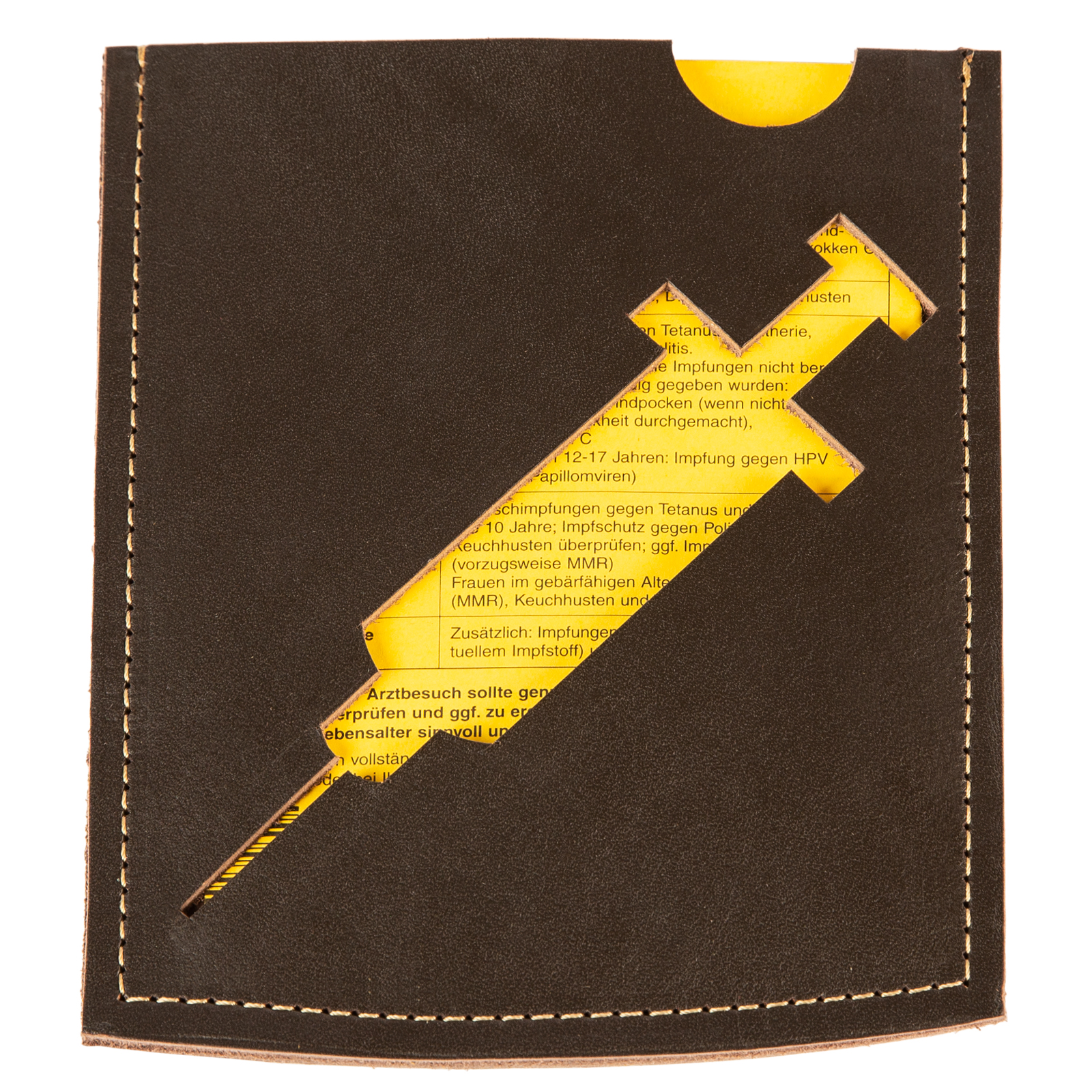 CopcoPet - Schutzhülle für Impfpass und Heimtierausweis Spritze Braun