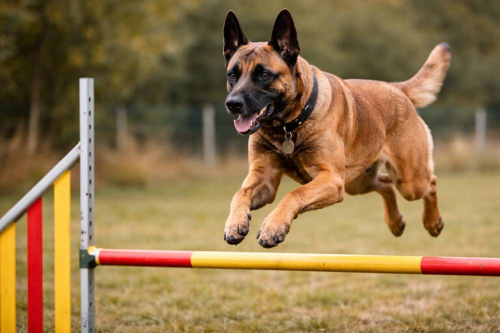 Belgischer Schäferhund im Freien