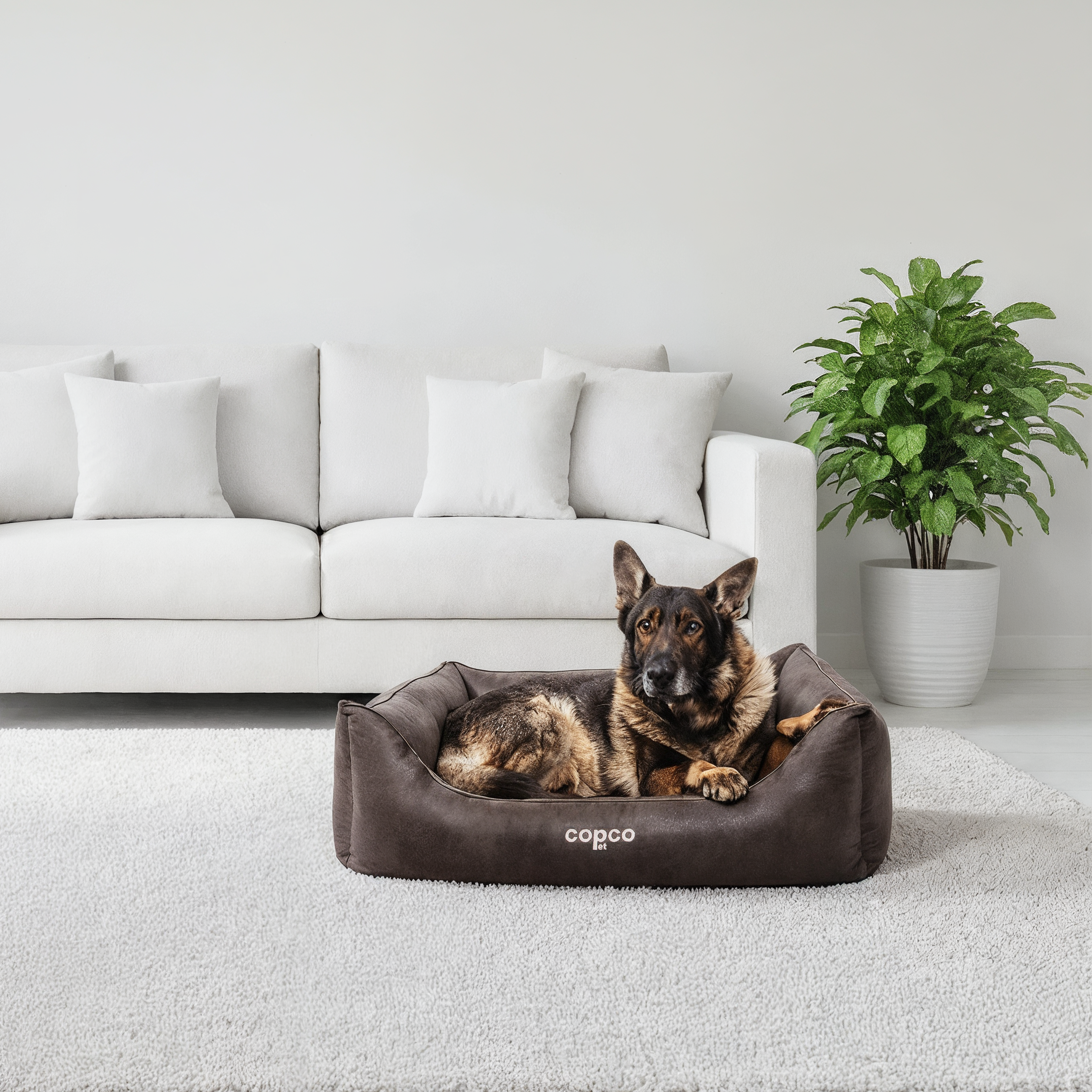 CopcoPet Hundebett Emma Antik Schwarz XXL ca. 125 x 100 cm Visco (orthopädisch)