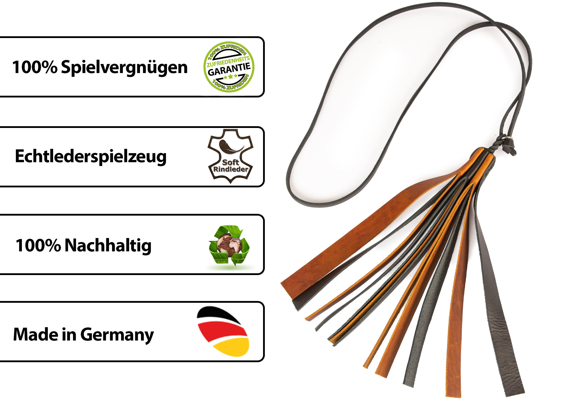 Interaktives Hundespielzeug, Hetzlappen aus Leder