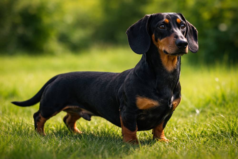 Dackel im Freien