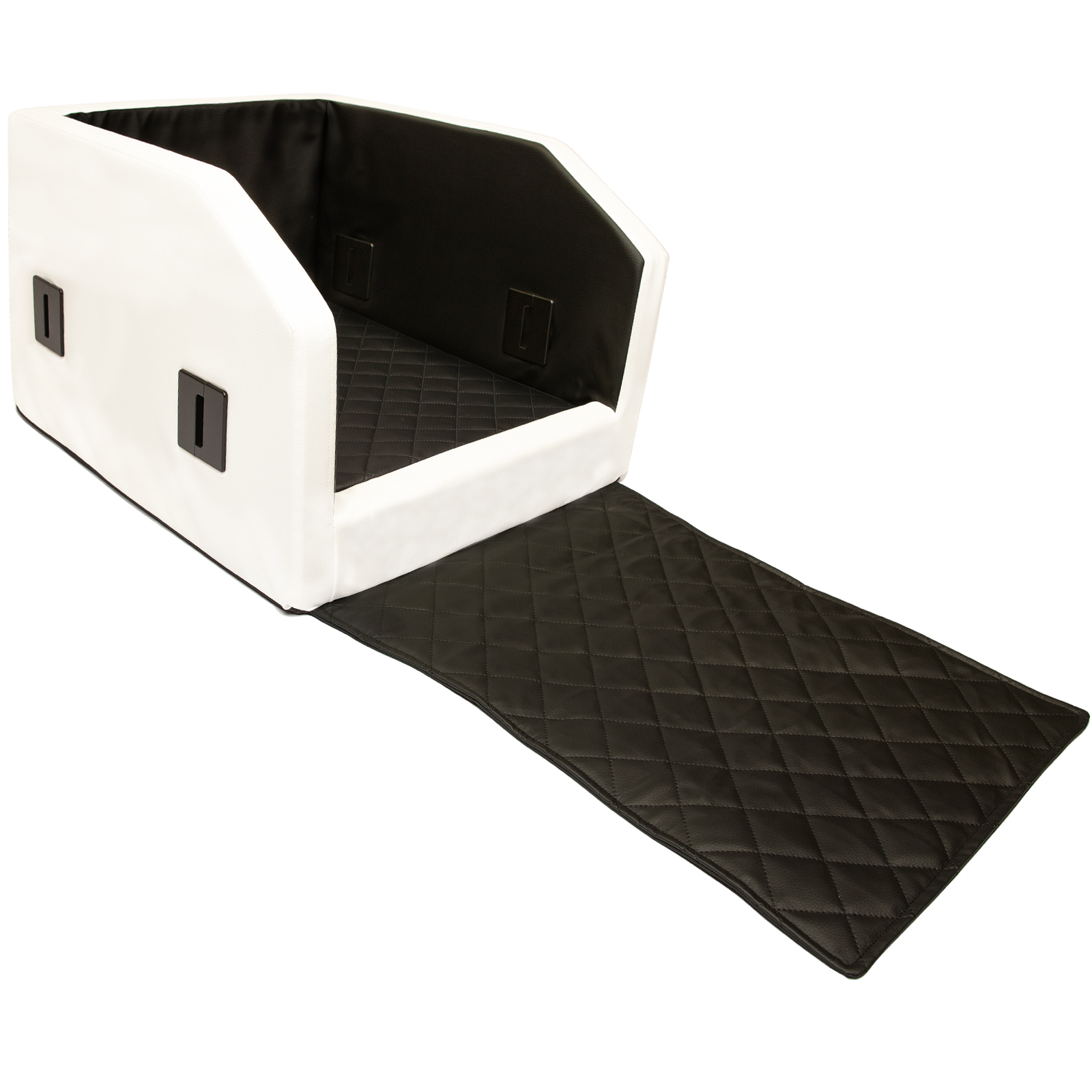 CopcoPet Autohundebett Vordersitz 55 x 55 x 38 cm Weiß/Schwarz