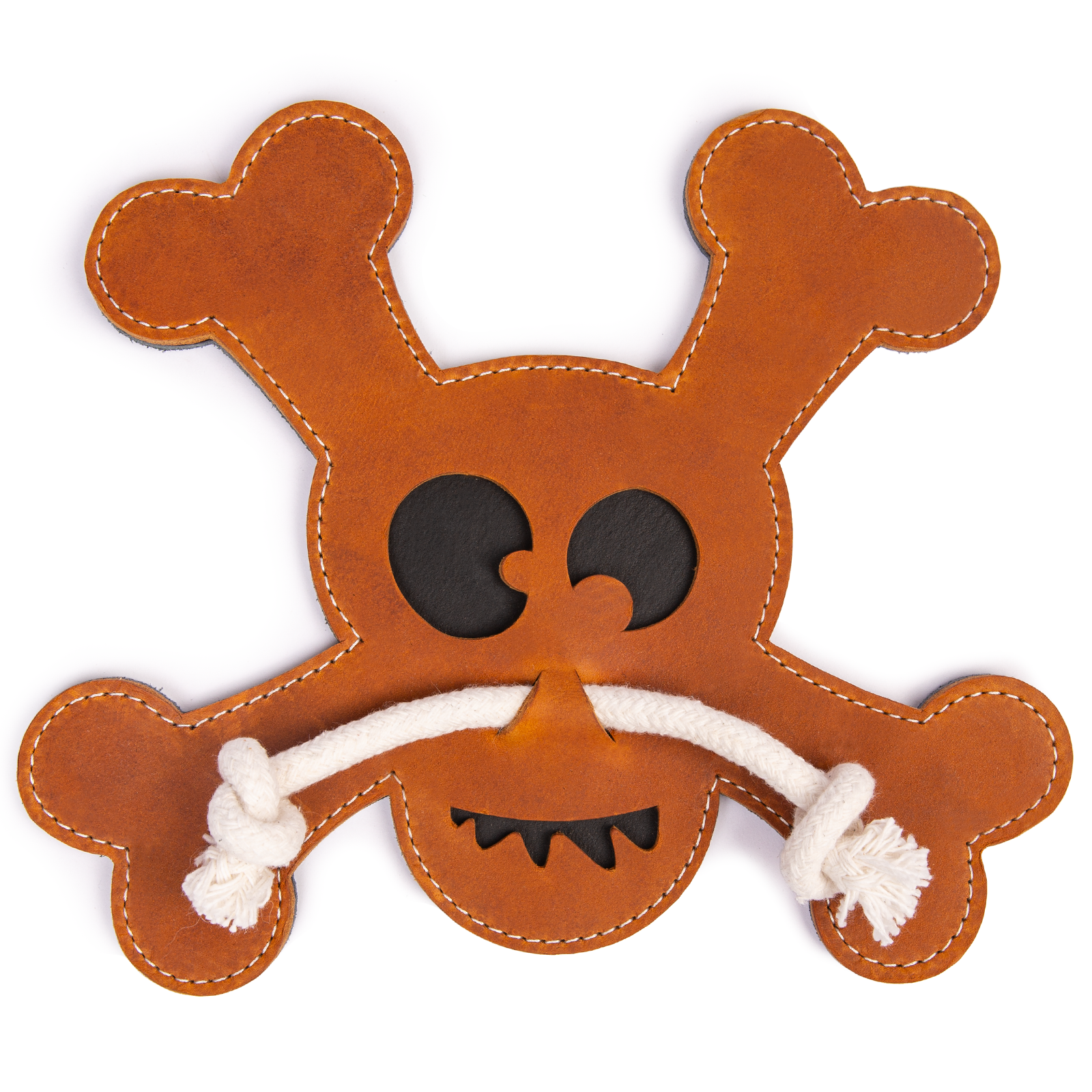 Hundespielzeug Totenkopf Cognac