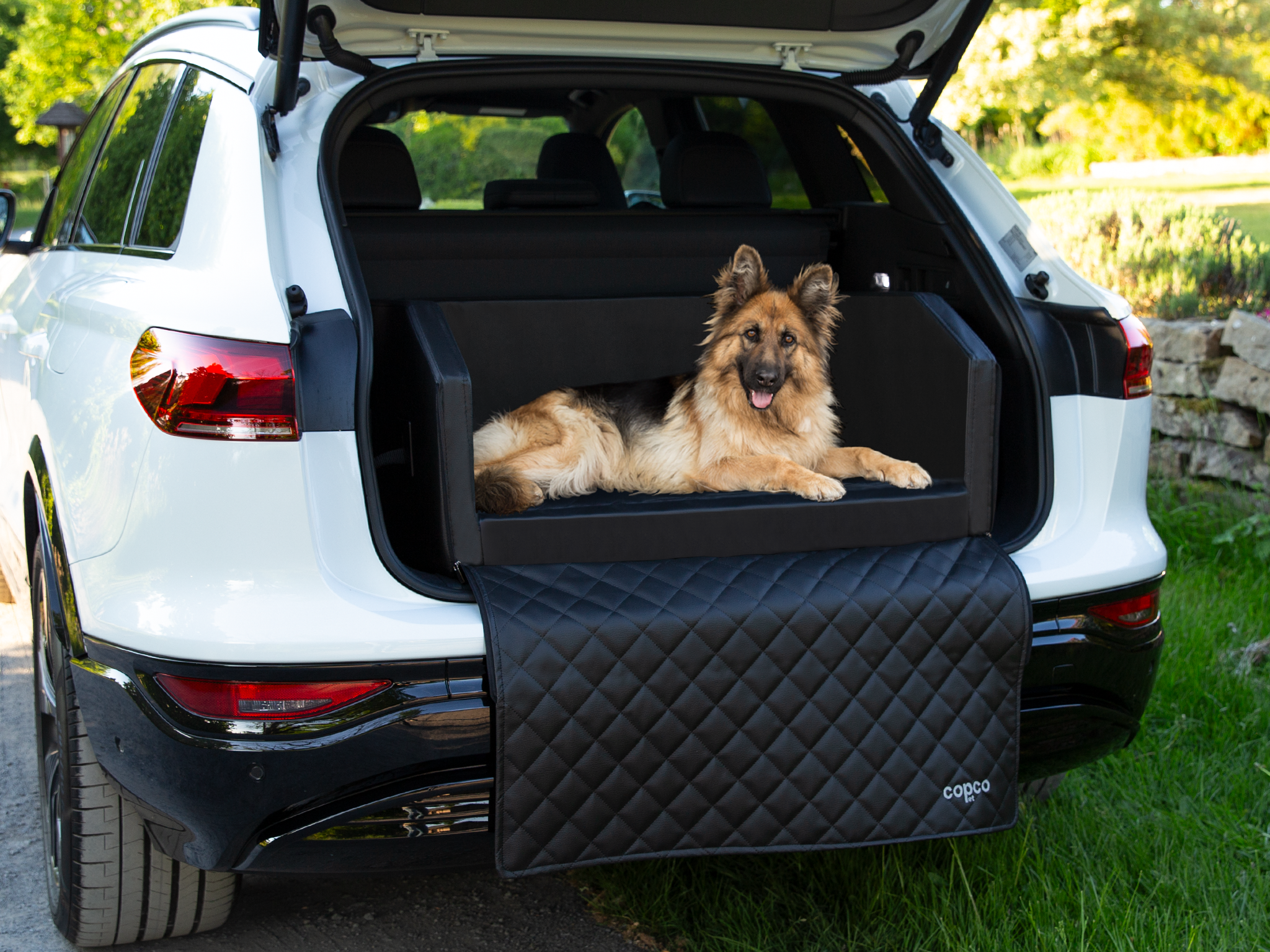 CopcoPet - Autohundebett Schwarz 100 x 70 cm mit Viscoschaumstoff