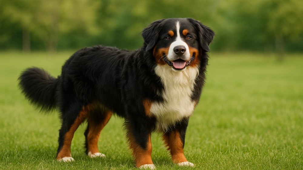 Berner Sennenhund im Freien
