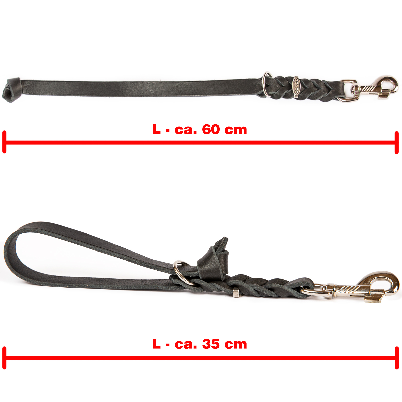 Fettleder-Kurzführer Chrom Marineblau 40 cm x 20 mm
