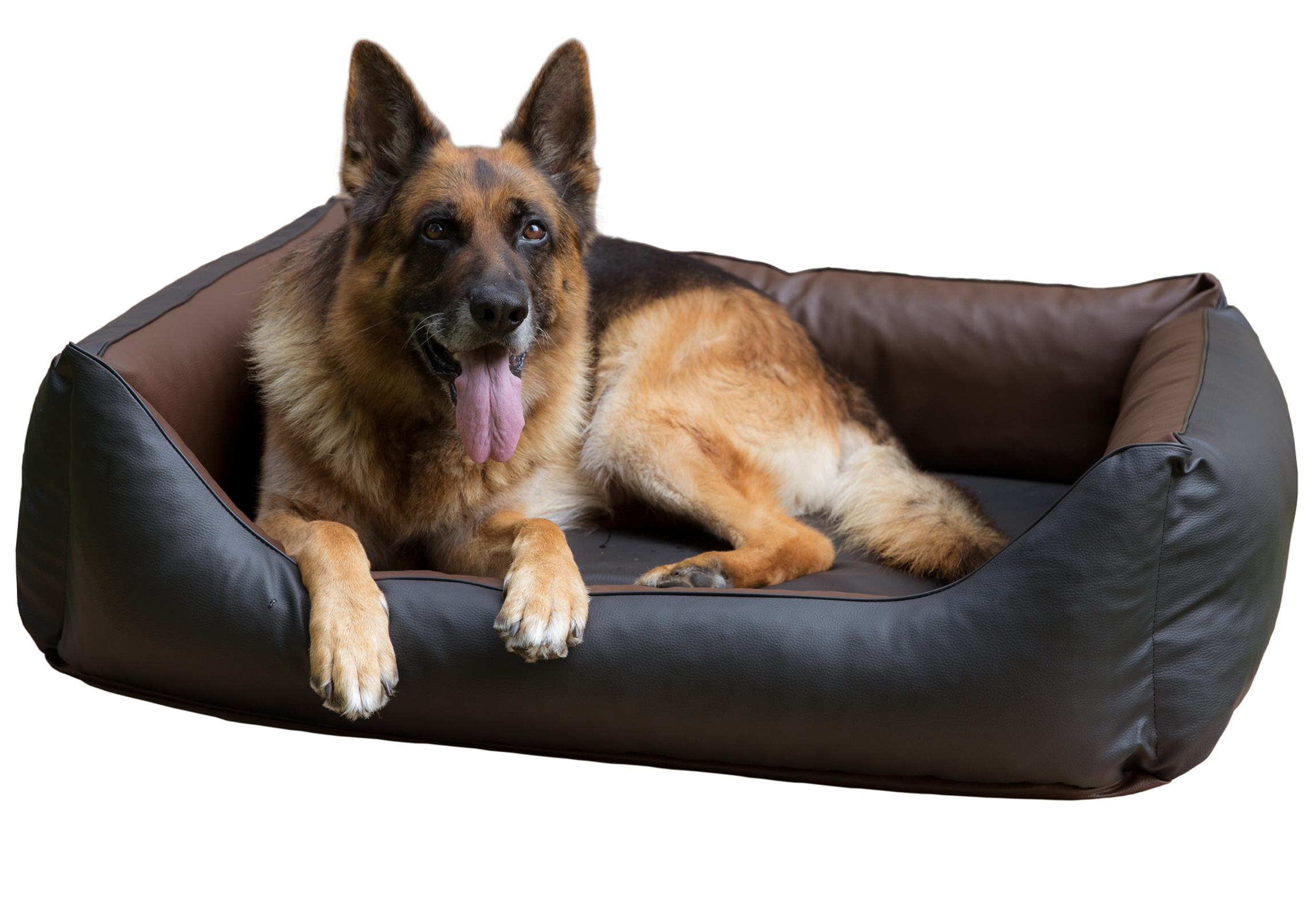 CopcoPet - Hundebett Rocco Braun/Schwarz M ca. 70 x 55 cm Schaumstoff - Kissen