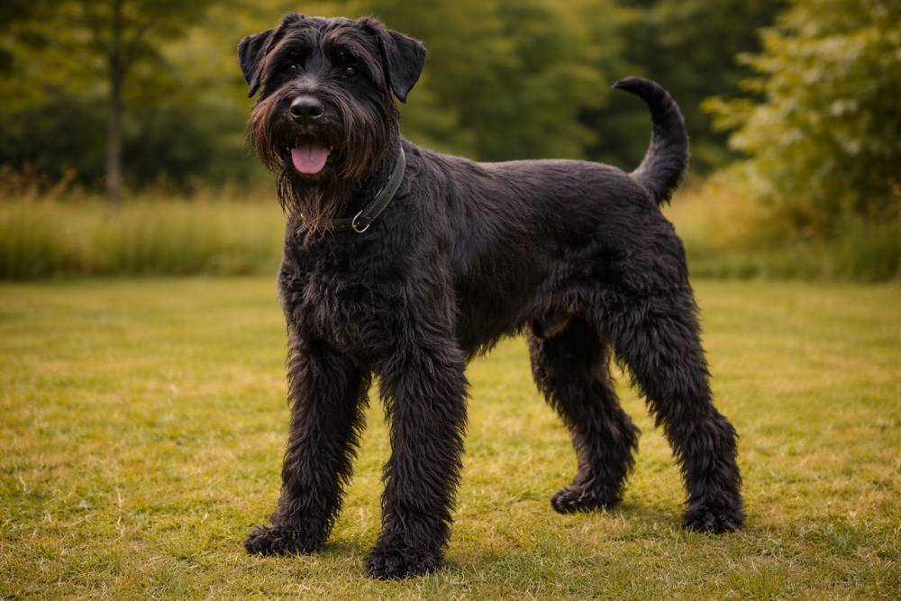 Riesenschnauzer im Freien