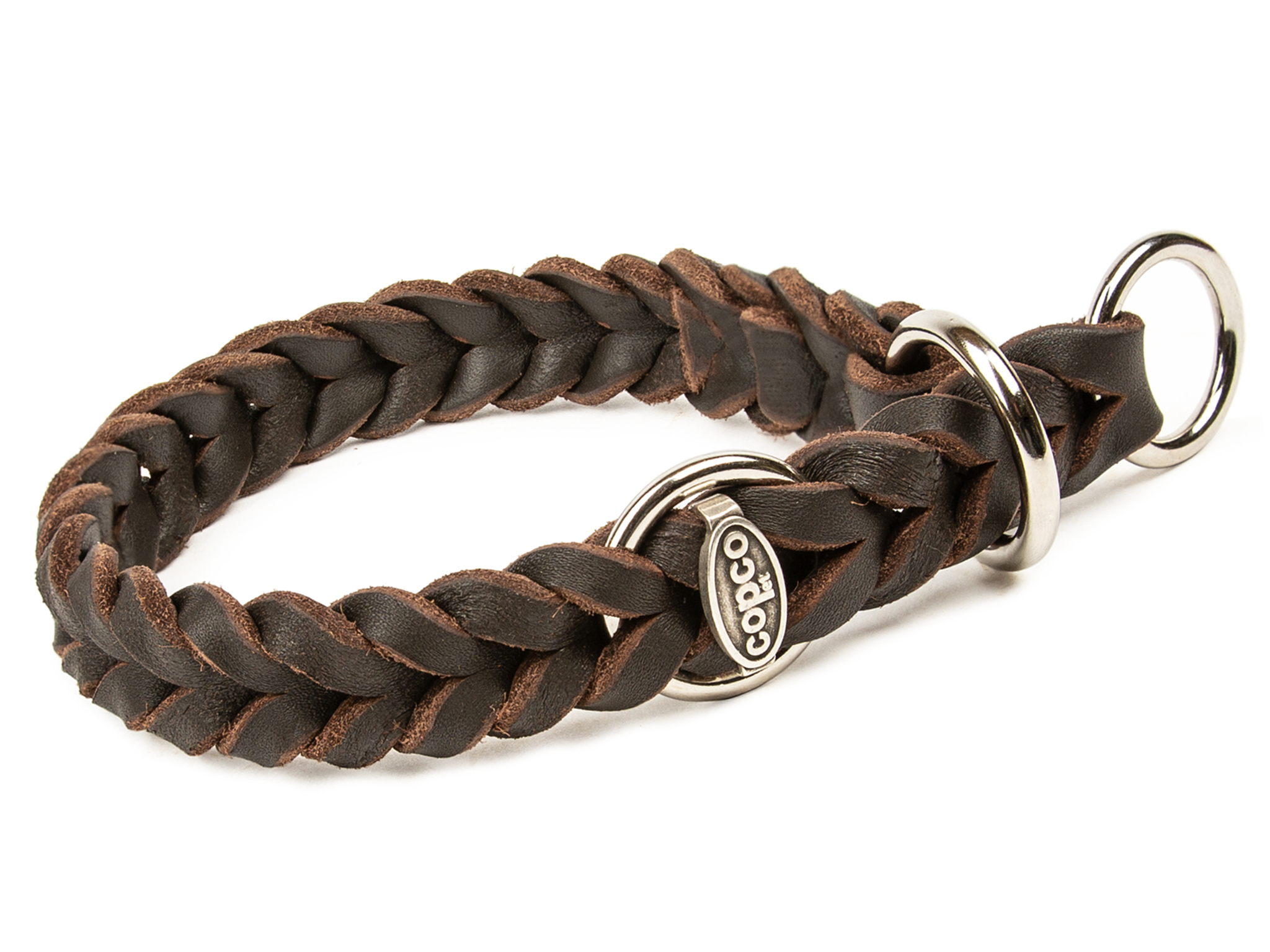 Fettlederhalsband mit Zugstopp Ring