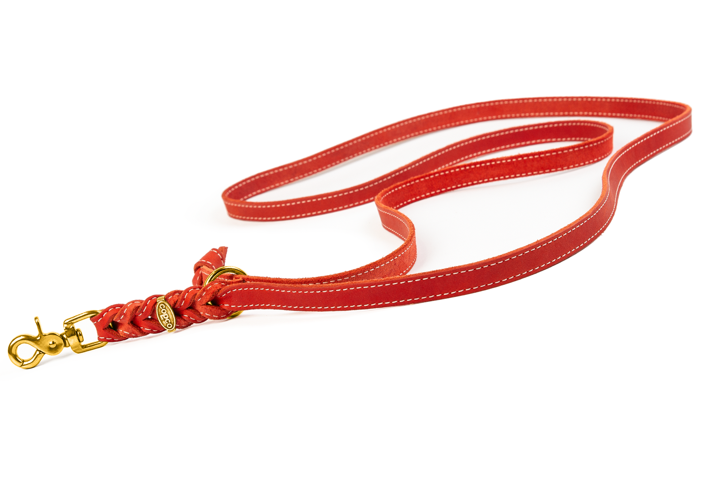 CopcoPet Hundeleine Cezar Rot Schnapphaken Messing 1,10 m x 15 mm