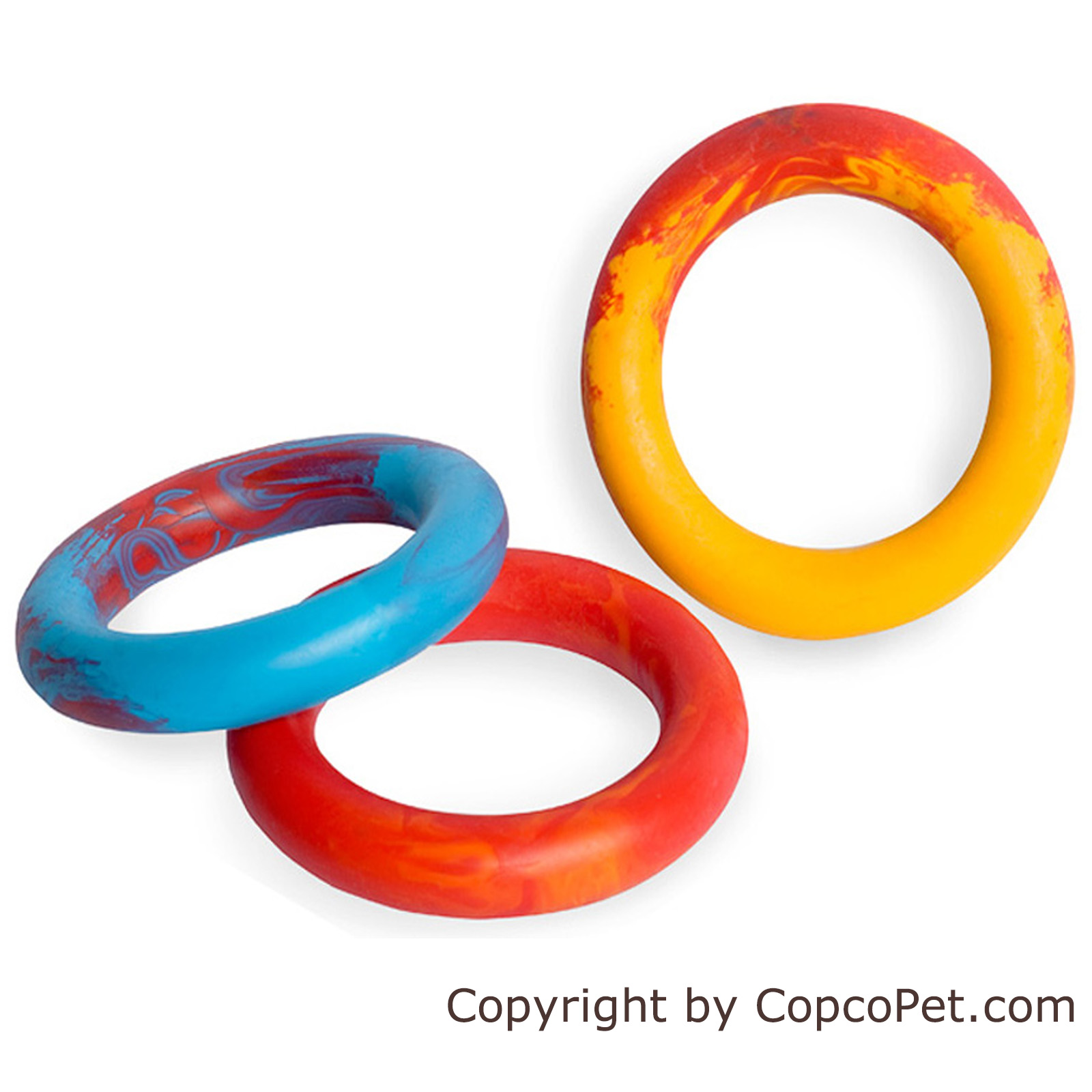 CopcoPet Hundering  Wurfring Hundespielzeug schwimmend aus Naturgummi/Vollgummi 11 cm Ø